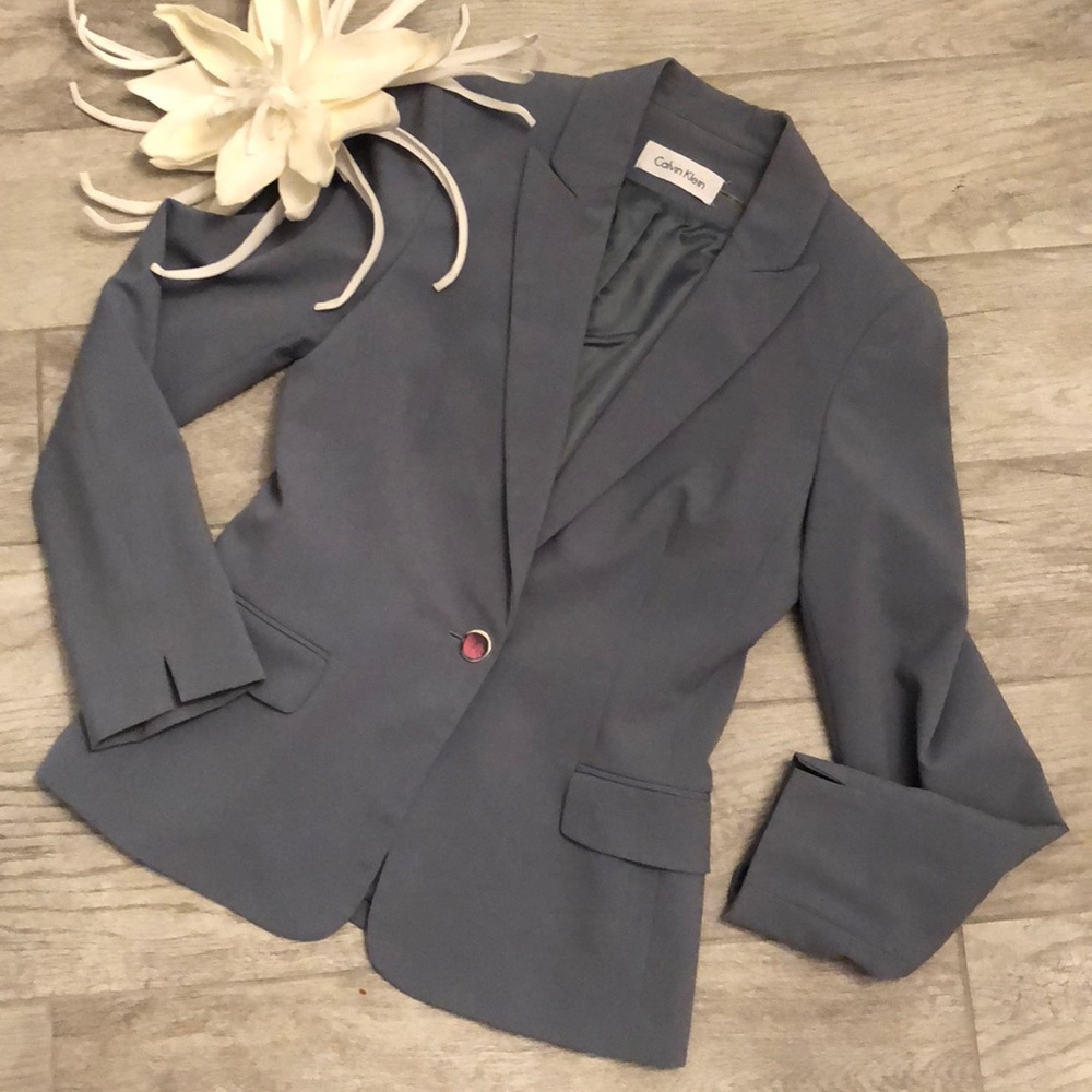 Calvin Klein Steel Blue Blazer Size 6